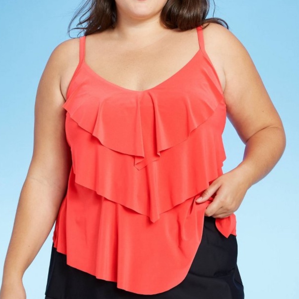 Target plus size tiered tankin swim suit top
